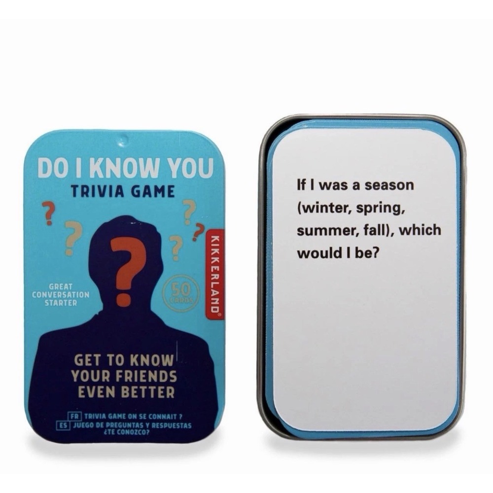 Kikkerland Do I Know You? Trivia Game in a Mini Tin Great Ice Breaker Brand New